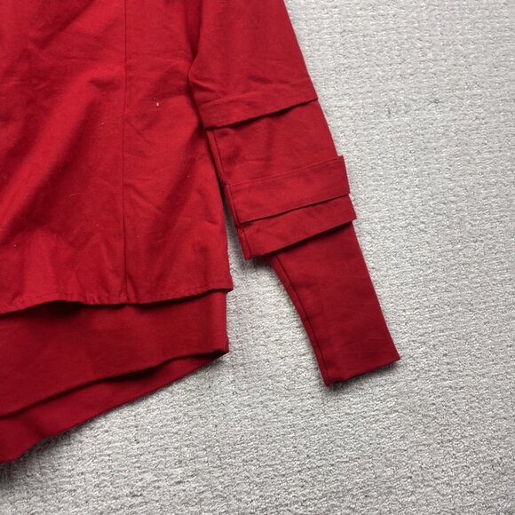 Y2K Schwiing Asymmetrical Caneva's Jacket Cherry Red Womens Sz S Boho Artsy - Picture 13 of 13